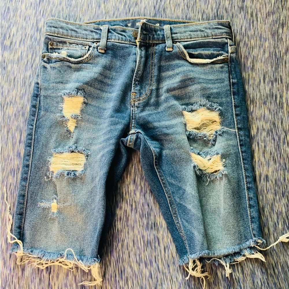 Hollister distressed blue jeans shorts